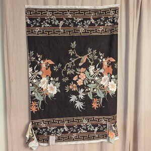 Greeff Fabric Sample Panel Printed in England Mandarin Bay From Ancient Shores